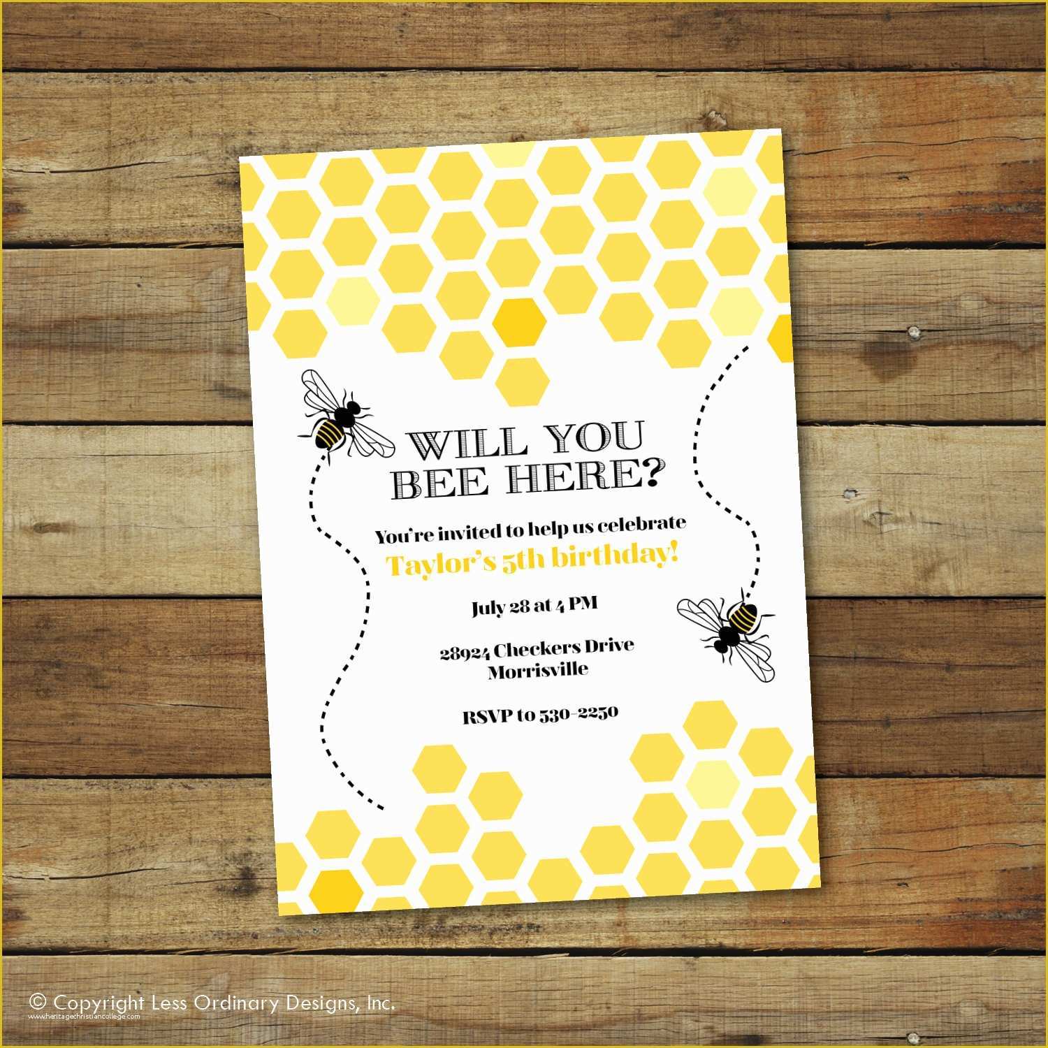 Bumble Bee Invitation Template Free Of Bumble Bee Birthday Party Invitations