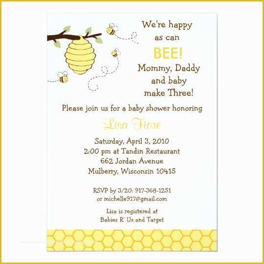 Bumble Bee Invitation Template Free Of Bumble Bee Honey B Baby Shower Invitations