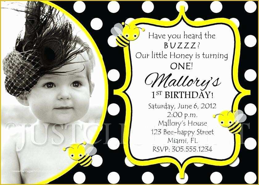 Bumble Bee Invitation Template Free Of Bumble Bee Invitations Custom Birthday Invitation Thank