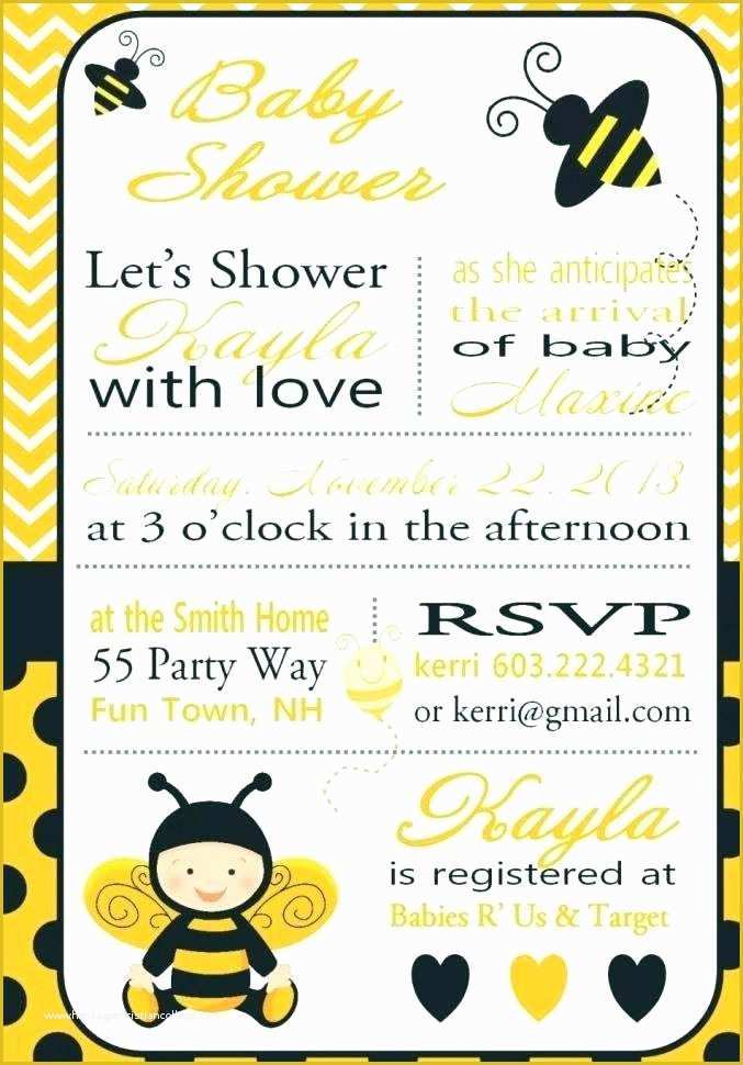 Bumble Bee Invitation Template Free Of Bumble Bee Invitations Custom Birthday Invitation Thank