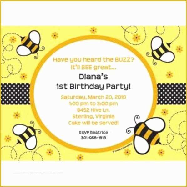 Bumble Bee Invitation Template Free Of Bumble Bee Personalized Invitation Personalized Custom