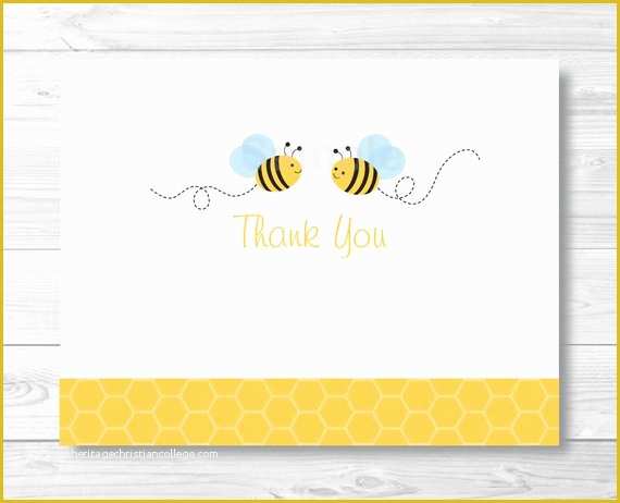 Bumble Bee Invitation Template Free Of Bumble Bee Thank You Card Template Folded Card Template