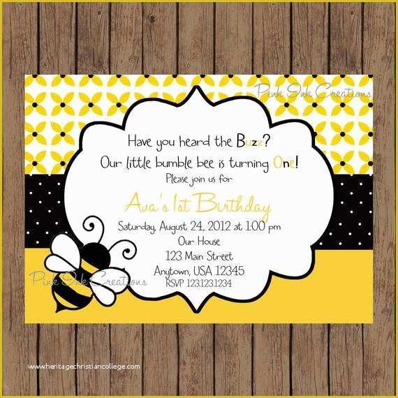 Bumble Bee Invitation Template Free Of Bumblebee Birthday Invitation Bee Baby Shower Invitation