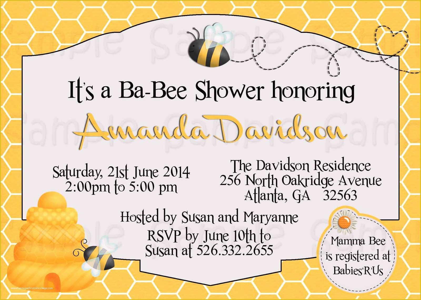 Bumble Bee Invitation Template Free Of Custom Bumble Bee Baby Shower Invitation Printable
