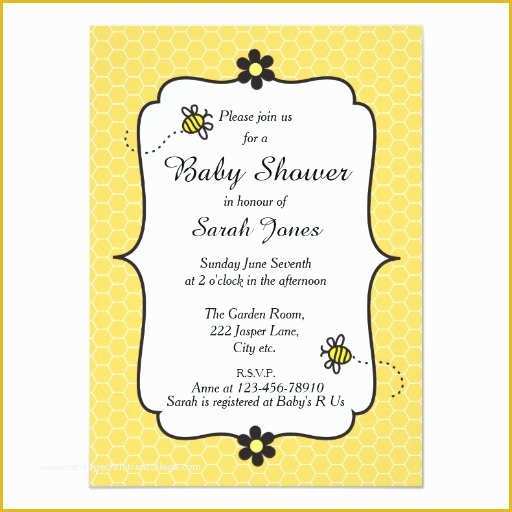 Bumble Bee Invitation Template Free Of Cute Bumble Bee themed Baby Shower Invitation