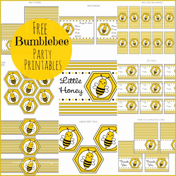 Bumble Bee Invitation Template Free Of Free Bumble Bee Party Printables From Printabelle