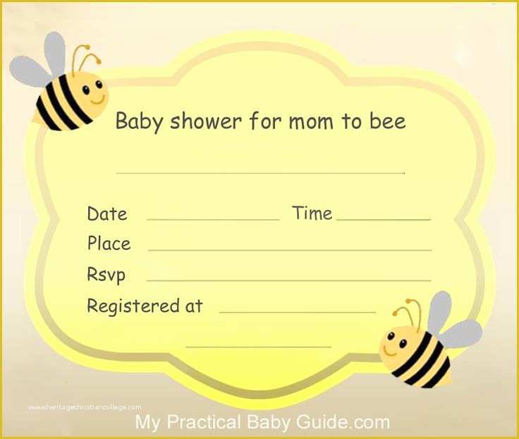 Bumble Bee Invitation Template Free Of Free Printable Baby Shower Invitations Cards