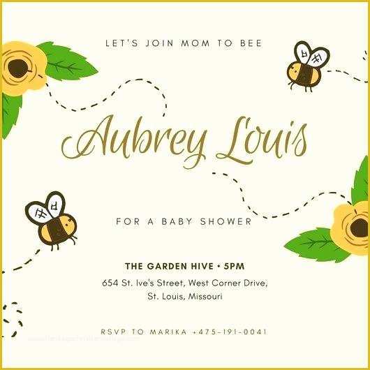 Bumble Bee Invitation Template Free Of Invitation Card for Christening Background Yellow Bees