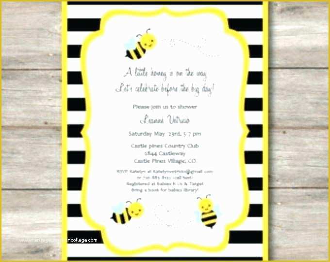 Bumble Bee Invitation Template Free Of Invitation Card for Christening Background Yellow Bees