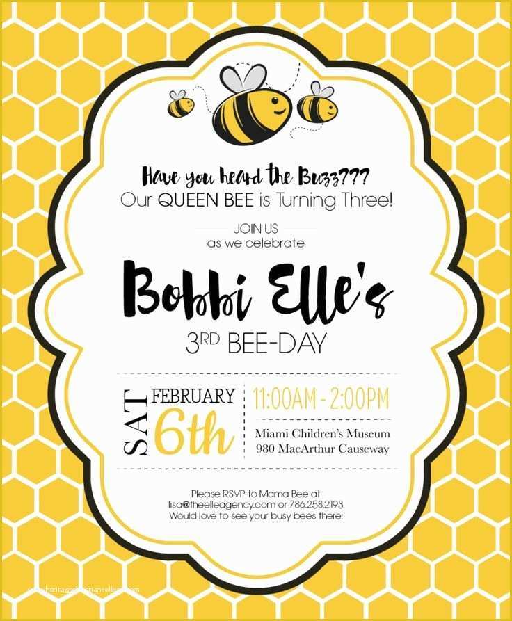 Bumble Bee Invitation Template Free Of Spelling Bee Invitation Template Best 20 Bee Invitations