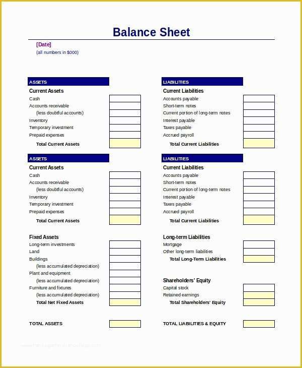 Business Balance Sheet Template Free Download Of Balance Sheet 18 Free Word Excel Pdf Documents