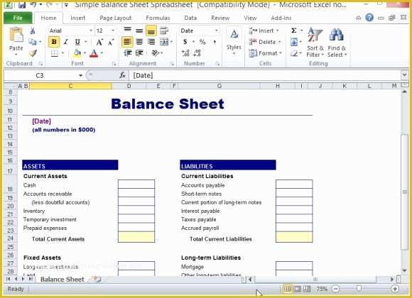 Business Balance Sheet Template Free Download Of Simple Balance Sheet Template for Excel