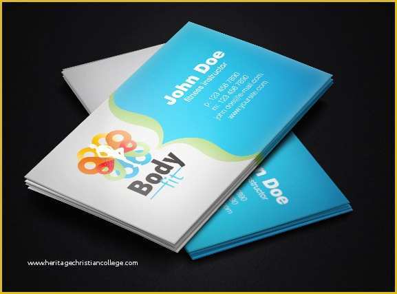 Business Card Template Ai Free Of Fitness Instructor Business Card Template Free Vector In