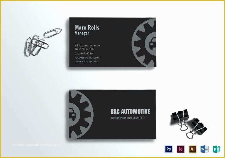 Business Card Template Ai Free Of Microsoft Business Card Template Automotive Business Card