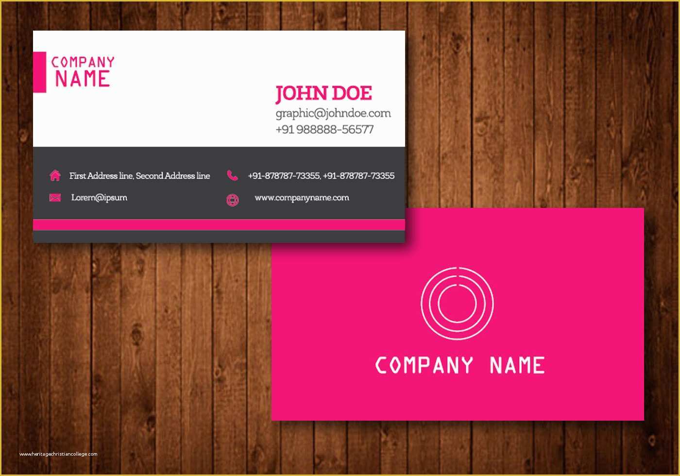 Business Card Template Free Download Of Pink Creative Business Card Vector Template Download