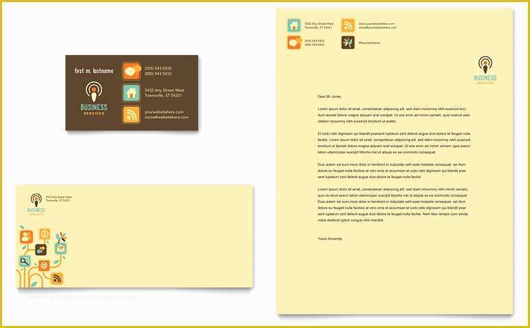 Business Card Template Free Download Publisher Of Business Services Business Card & Letterhead Template