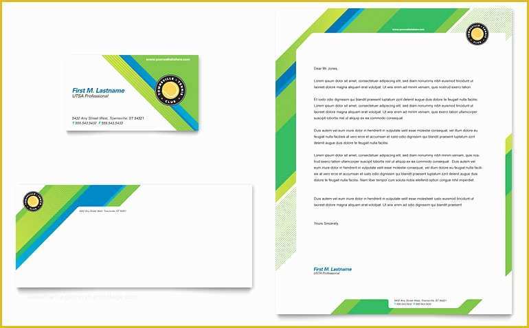 Business Card Template Free Download Publisher Of Tennis Club & Camp Business Card & Letterhead Template