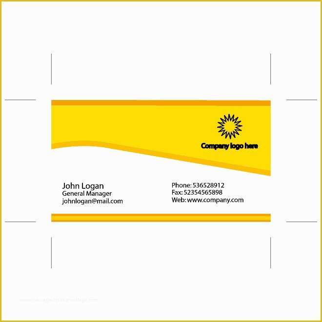 Business Card Template Illustrator Free Of Yellow Business Card Illustrator Template Download at