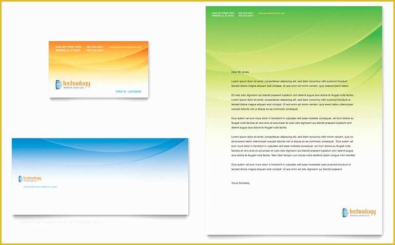 Business Card Template Publisher Free Of Puter & It Services Business Card & Letterhead Template