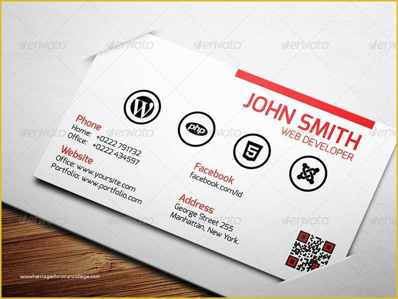 Business Card Website Template Free Of 25 Web Developer Business Card Psd Templates