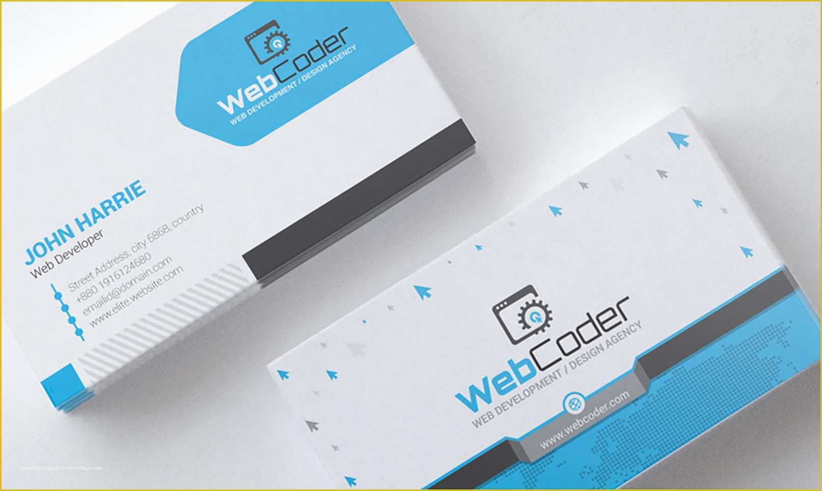 Business Card Website Template Free Of Business Card Design for Web Design and Developer Psd
