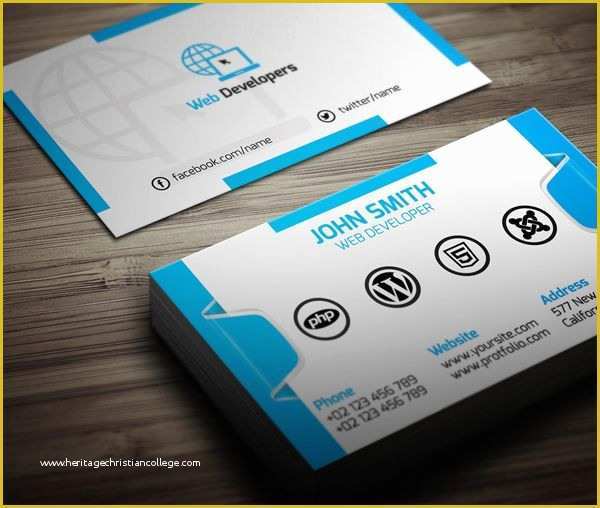 Business Card Website Template Free Of Free Web Developer Business Card Psd Template