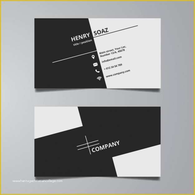 Business Card Website Template Free Of Simple Black and White Business Card Template Vector