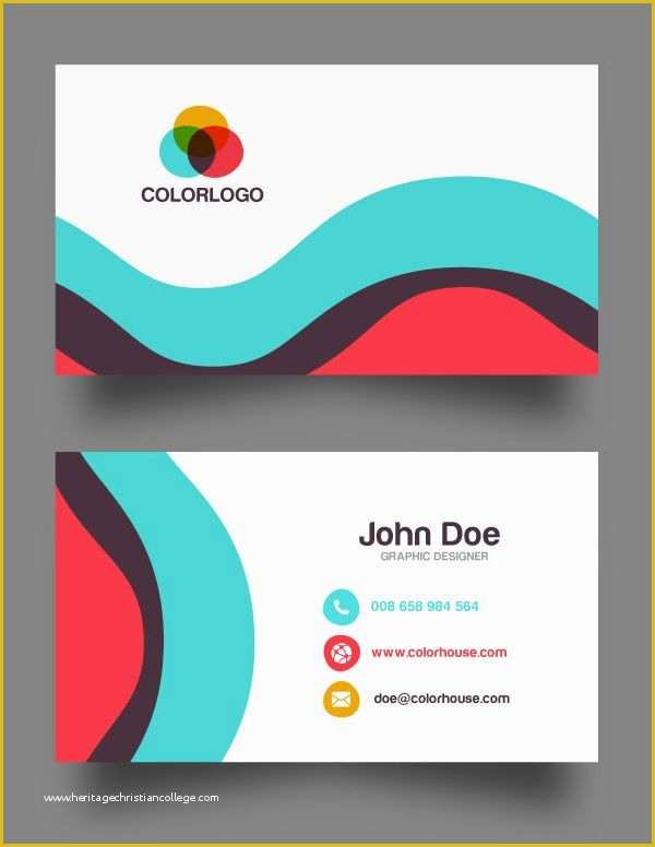 Business Cards with Photo Templates Free Of Flat Business Card Template Free Download
