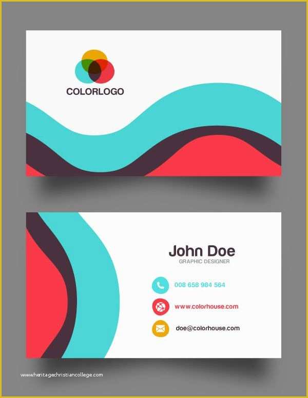 Business Cards with Photo Templates Free Of Flat Business Card Template Free Download