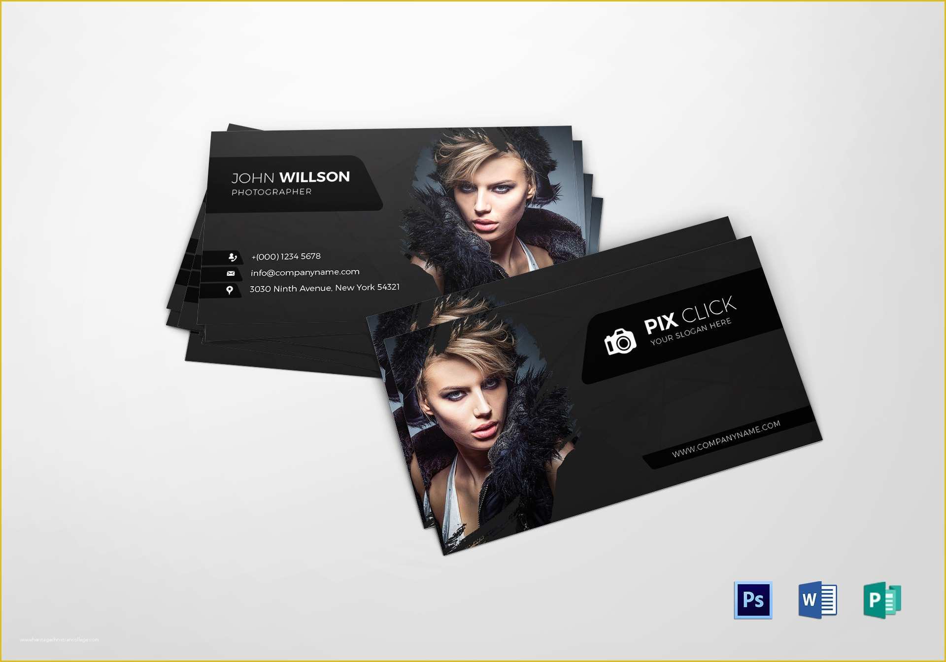 Business Cards with Photo Templates Free Of Grapher Business Card Design Template In Psd Word