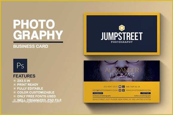 Business Cards with Photo Templates Free Of Graphy Business Card Business Card Templates On