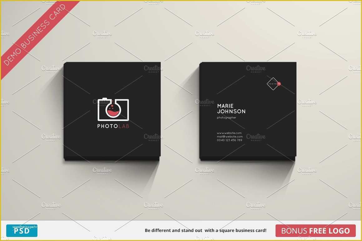 Business Cards with Photo Templates Free Of Lab Business Card Square Business Card Templates