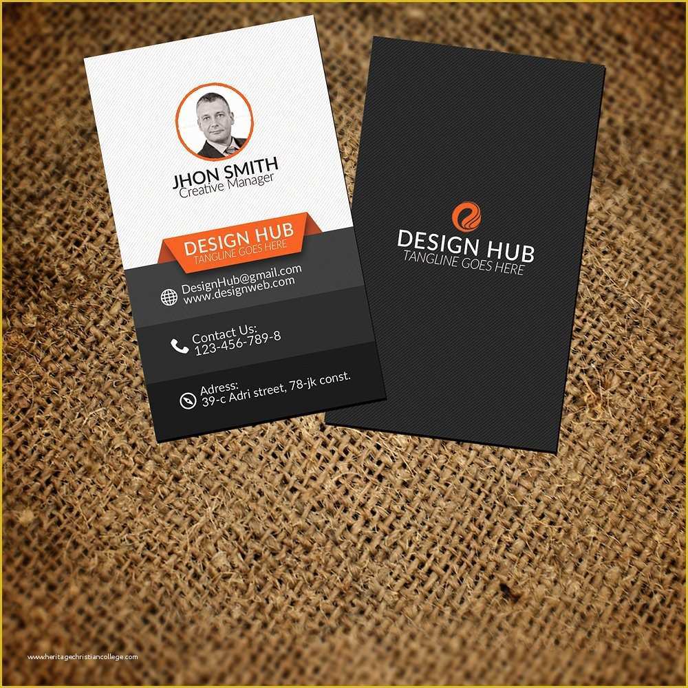 Business Cards with Photo Templates Free Of Vertical Business Card Template Business Card Templates