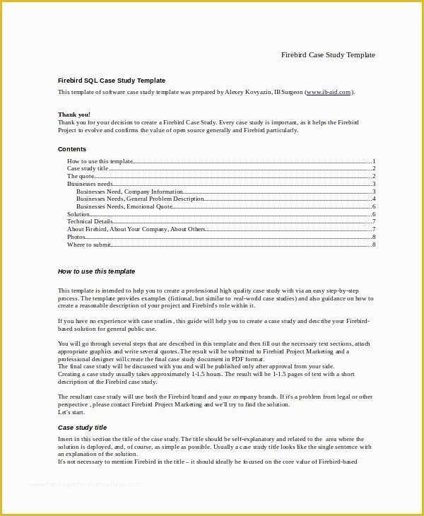 Business Case Study Template Free Of 10 Case Study Templates Free Sample Example format