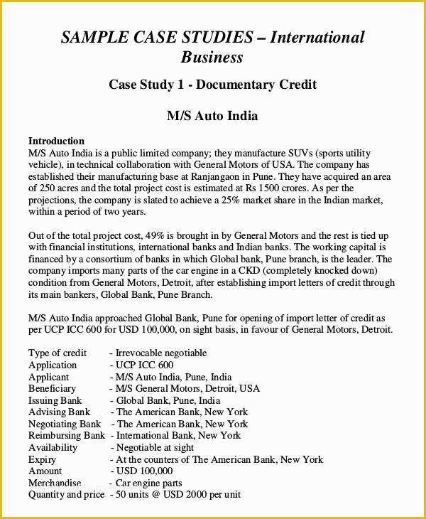 Business Case Study Template Free Of 37 Case Study Templates Word Pdf Pages