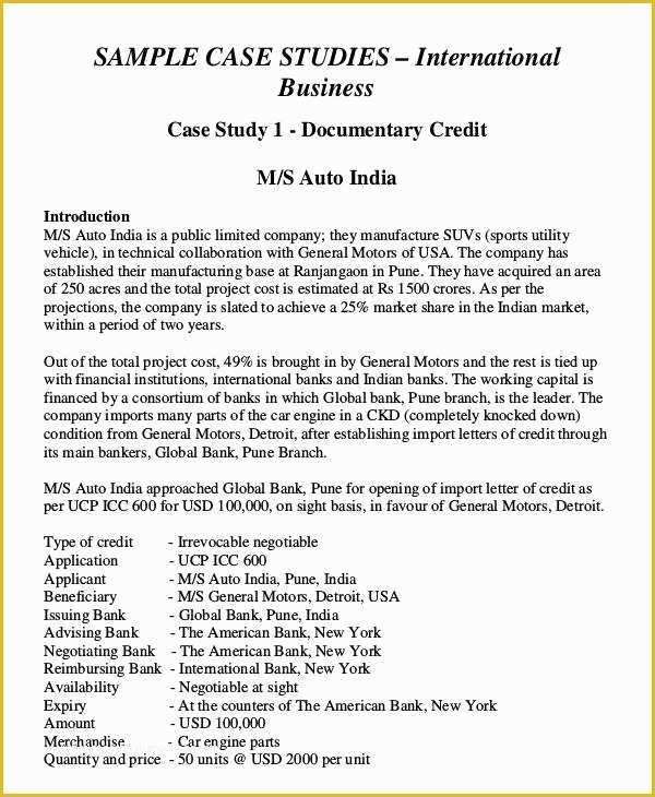 Business Case Study Template Free Of 37 Case Study Templates Word Pdf Pages