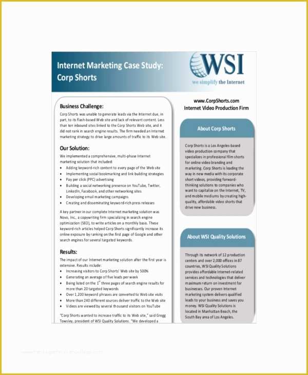 Business Case Study Template Free Of 8 Marketing Case Study Templates – Free Sample Example