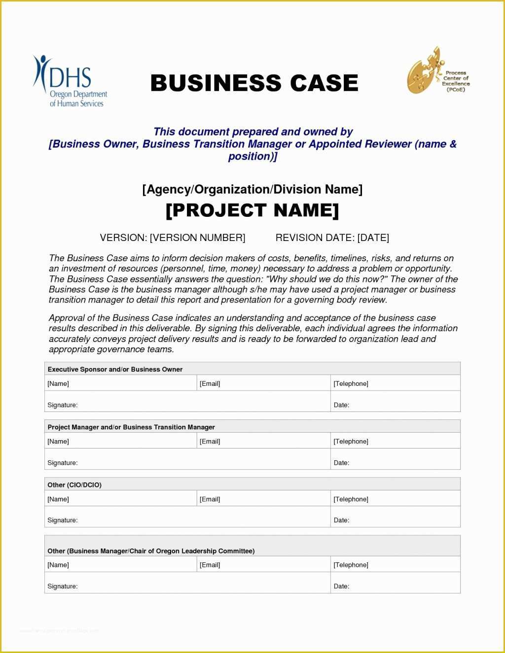 Business Case Study Template Free Of Business Case Template