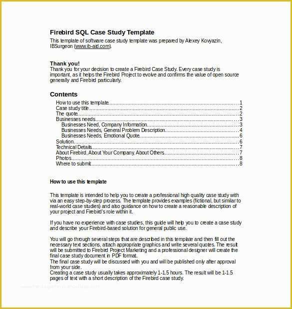 Business Case Study Template Free Of Case Study Template – 9 Free Word Pdf Documents Download