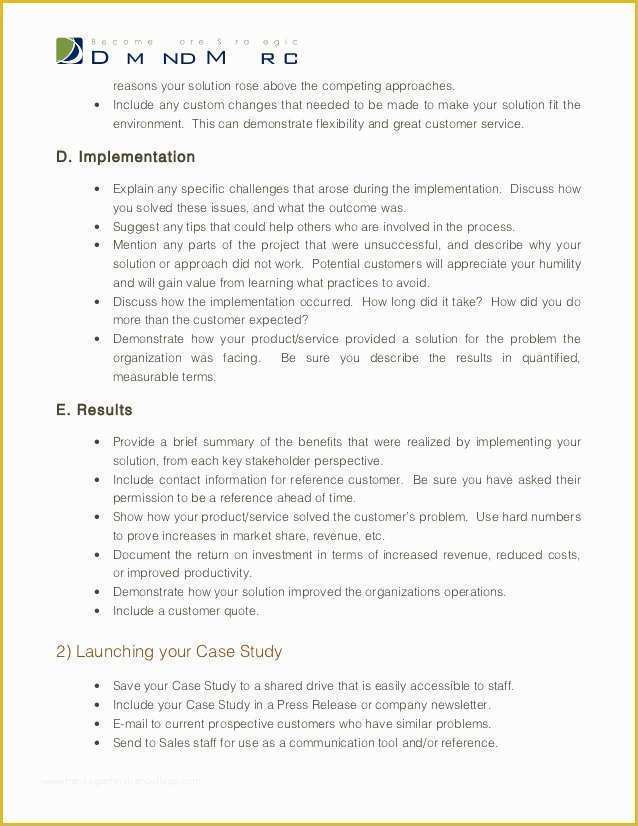 Business Case Study Template Free Of Case Study Template