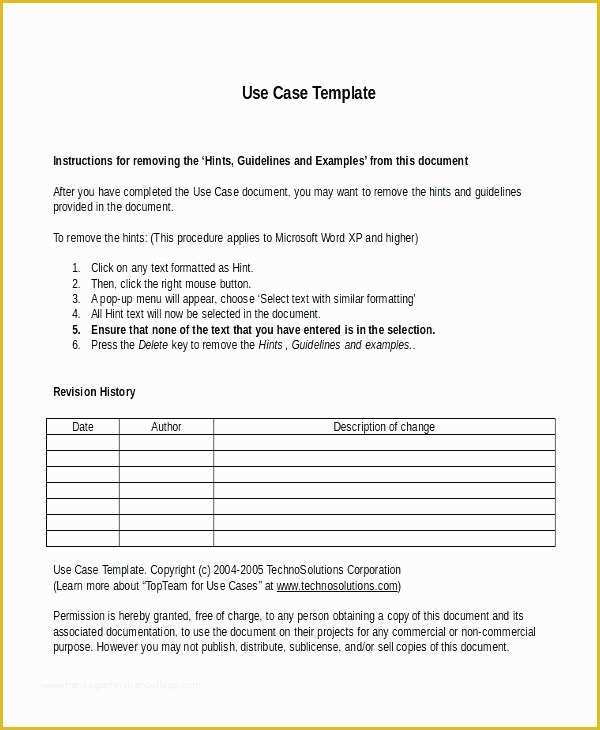 Business Case Study Template Free Of Use Case Template Examples Sample Document Example