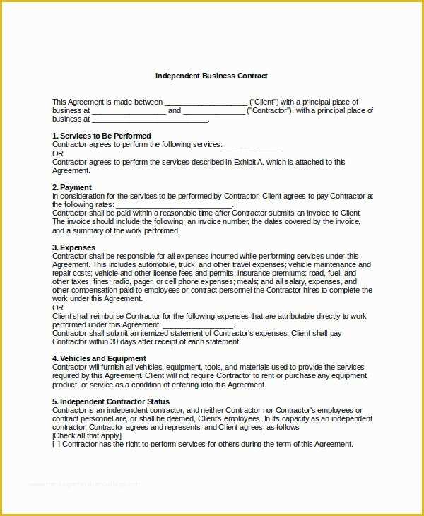 Business Contract Template Free Of 12 Business Contract Templates Docs Pages Word