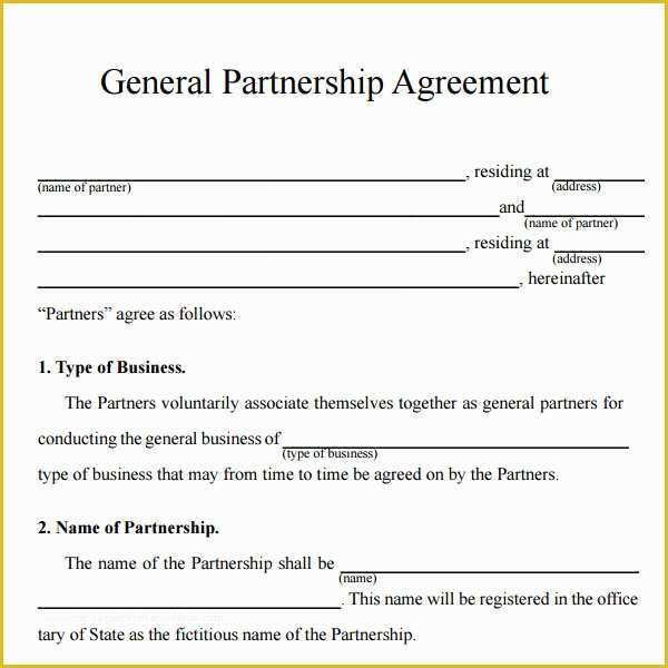 Business Contract Template Free Of 16 Partnership Agreement Templates