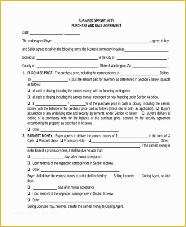 Business Contract Template Free Of 7 Business Purchase Agreement form Samples Free Sample