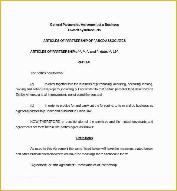 Business Contract Template Free Of Partnership Agreement Template 11 Free Word Pdf