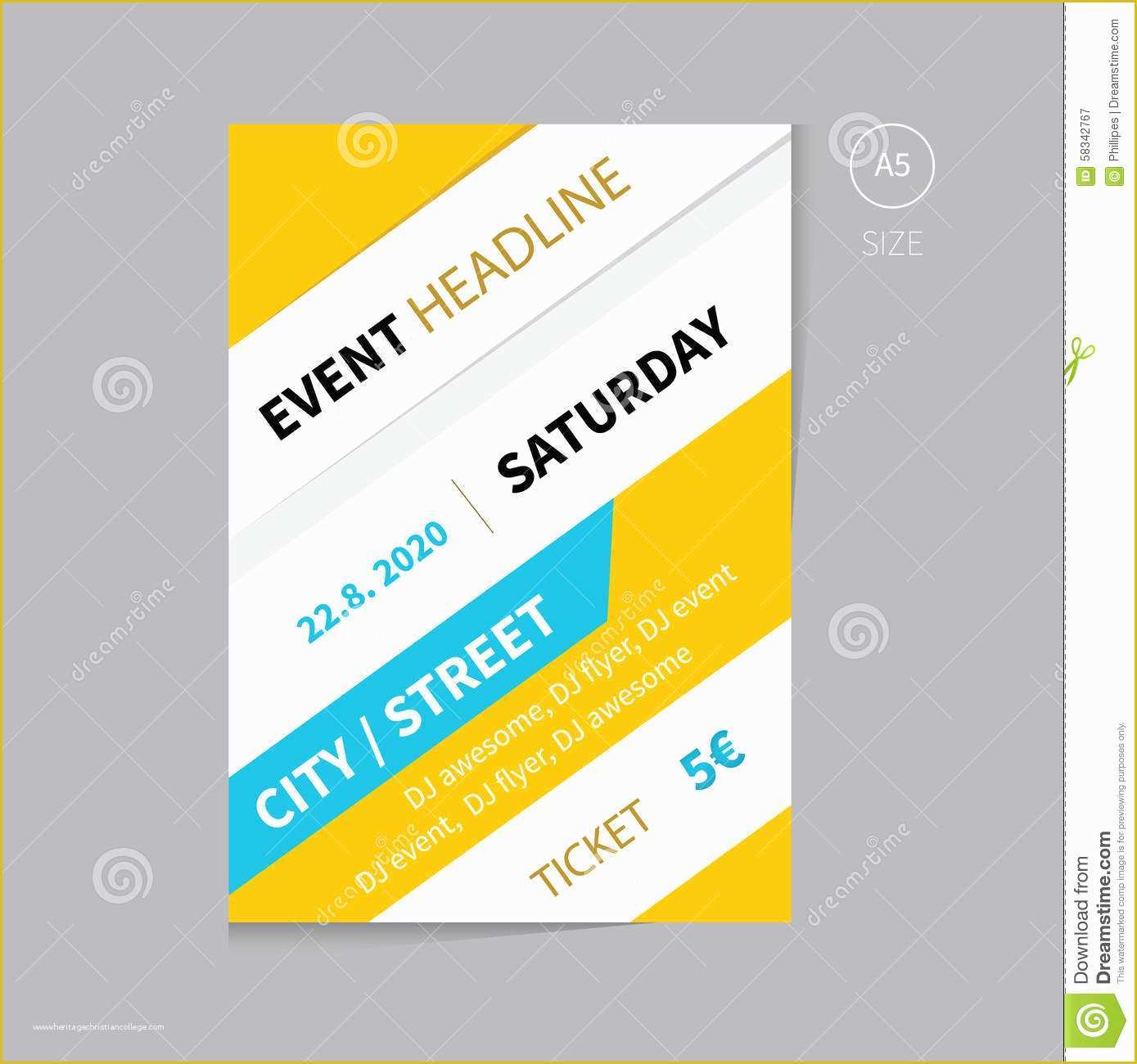Business event Flyer Templates Free Of Vector event Brochure Flyer Template Design A5 Size Stock