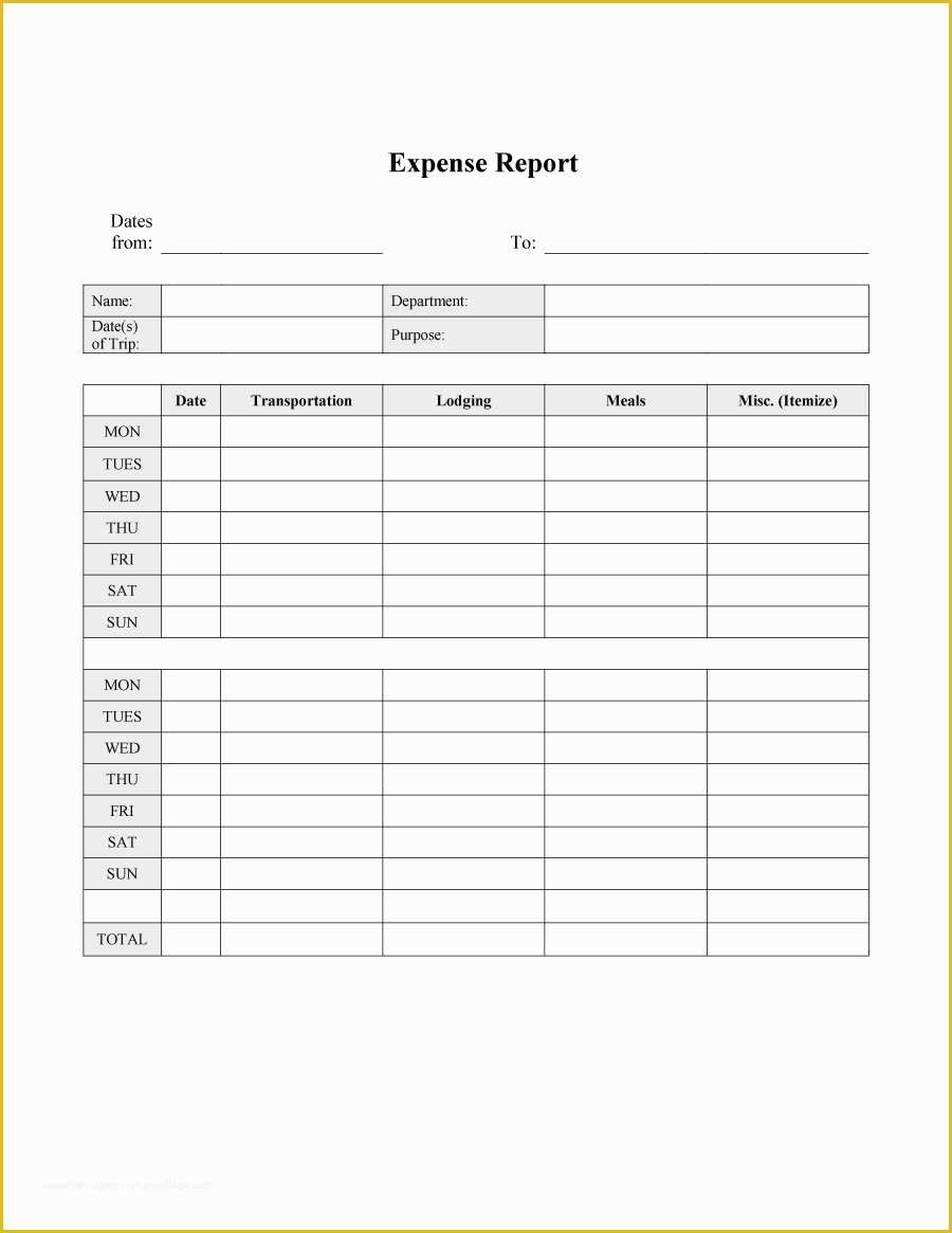 Business Expense Report Template Free Of 40 Expense Report Templates to Help You Save Money
