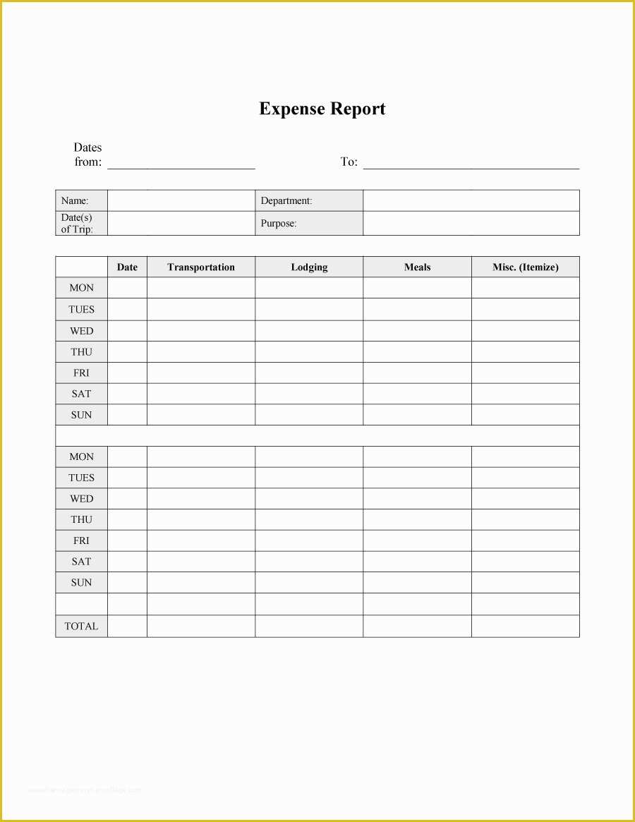 Business Expense Report Template Free Of 40 Expense Report Templates to Help You Save Money