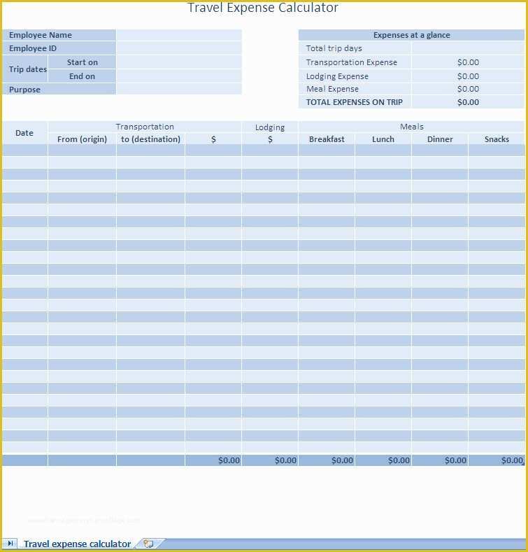 Business Expense Report Template Free Of Excel Expense Report Template