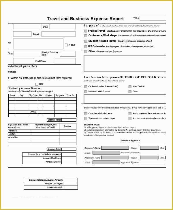 Business Expense Report Template Free Of Expense Report 11 Free Word Excel Pdf Documents